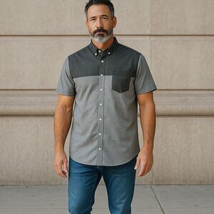 Molokai Surf Co. Men’s Color Block Button Down Shirt Sz XL